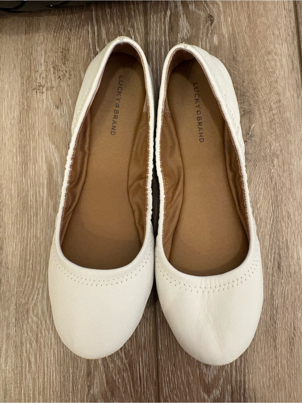 Lucky Brand Women's White Ballet Flats, Sz 8.5, wedding flats